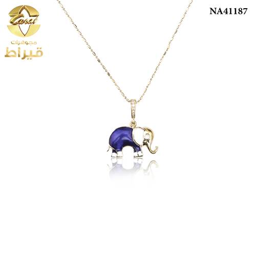 عقد ذهب مع الماس عيار 18