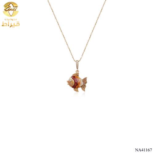 عقد ذهب مع الماس عيار 18