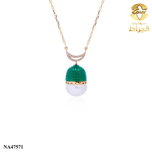 عقد ذهب مع الماس عيار 18
