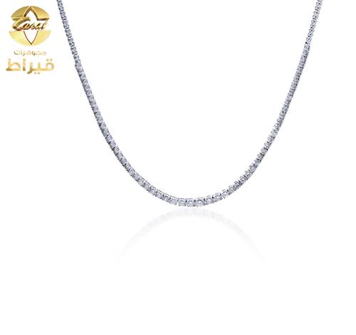 عقد ذهب ابيض مع ألماس عيار 18