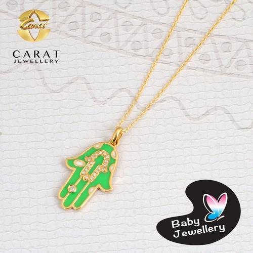 عقد ذهب مع الماس عيار 18