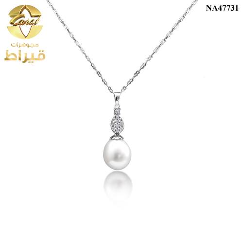 عقد ذهب مع الماس و لولو عيار 18