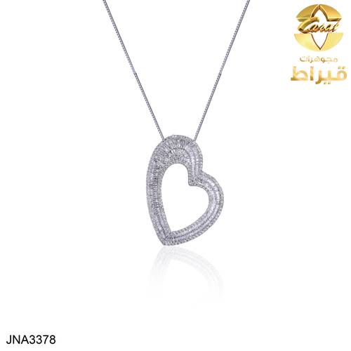 مجوهرات ، ذهب ، عقد ذهب ابيض مع الماس عيار 18
