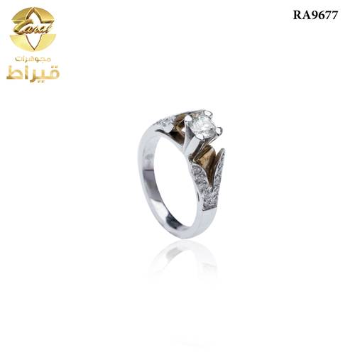 خاتم  ذهب مع الماس عيار 18