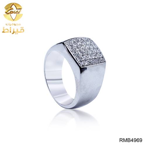 خاتم فضة مع الماس عيار 925