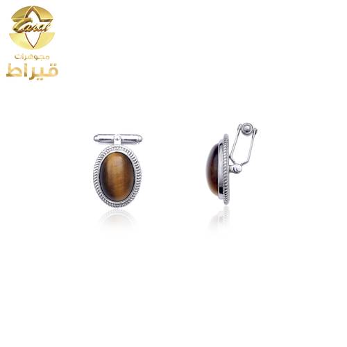  كبك فضة مع عين نمر عيار 925 