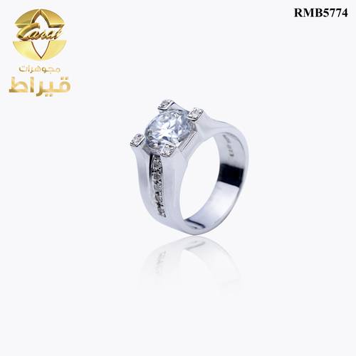 خاتم فضة مع الماس و موسانايت عيار 925
