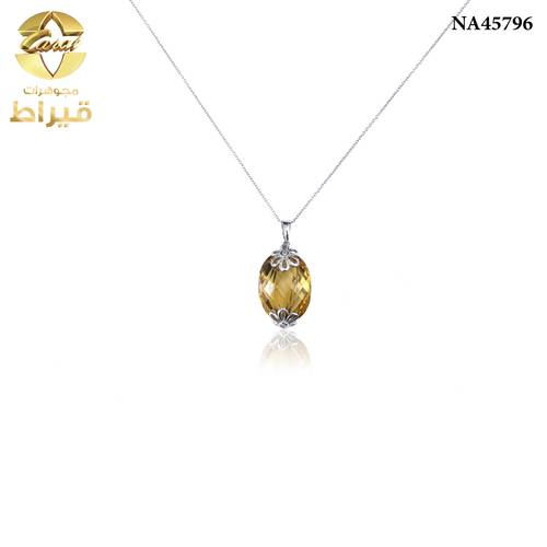 عقد ذهب مع الماس و سترين عيار 18