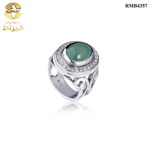  خاتم فضة مع الماس و كرسو عيار 925