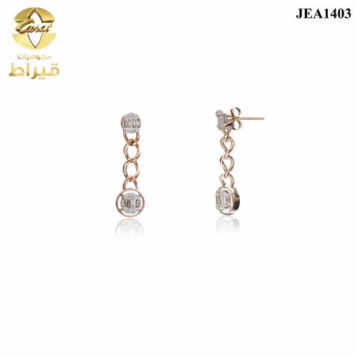 حلق ذهب مع الماس عيار 18