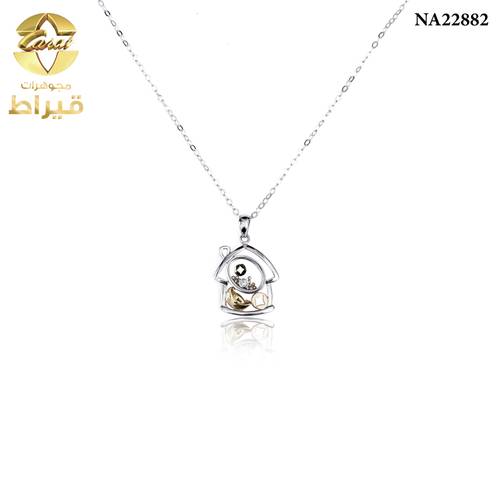 عقد ذهب مع الماس عيار 18