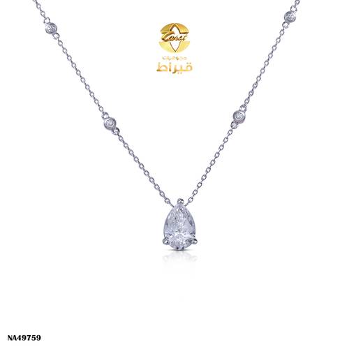 عقد ذهب مع الماس زراعي عيار 18