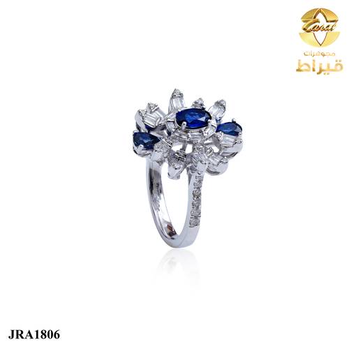  خاتم ذهب ابيض مع الماس عيار 18