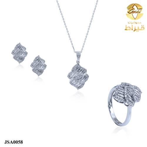 WOMEN'S HALF SET WITH 18K WHITE GOLD AND DIAMONDS