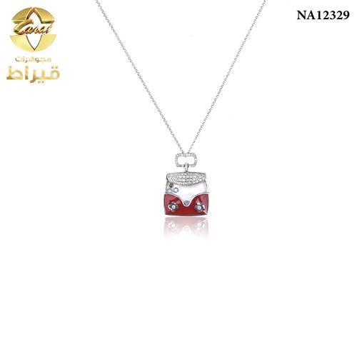 عقد ذهب مع الماس عيار 18