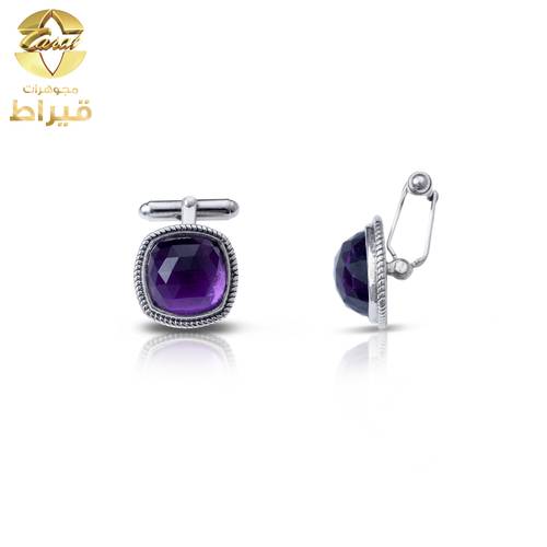  كبك فضة مع اماتيست صناعي عيار 925