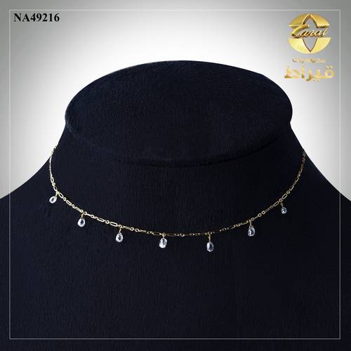  عقد ذهب مع الماس عيار 18