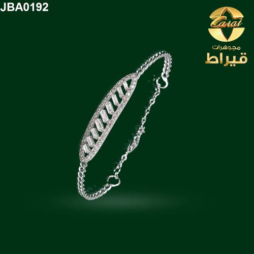 اسورة ذهب ابيض مع الماس عيار 18