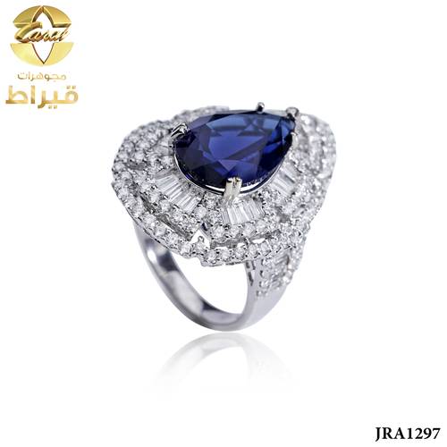خاتم ذهب ابيض مع الماس عيار 18