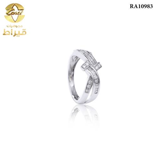WOMEN'S 18K WHITE GOLD RING WITH DIAMONDS