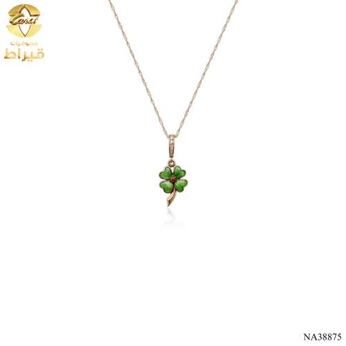 عقد ذهب مع الماس عيار 18
