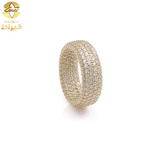 خاتم  ذهب مع ألماس الزراعي عيار 18