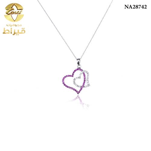 عقد ذهب مع الماس و ياقوت عيار 18