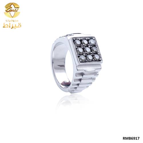  خاتم رجالي , فضة ,خاتم سيلنوفا مع الماس عيار 925