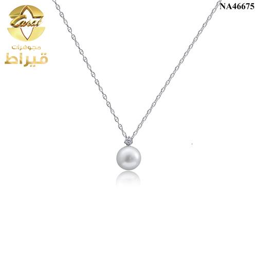  عقد ذهب مع الماس و لولو عيار 18