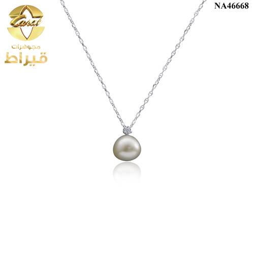 عقد ذهب مع الماس و لولو عيار 18
