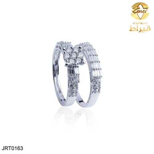 مجوهرات ، خاتم ، خاتم ذهب أبيض مع ألماس عيار 18