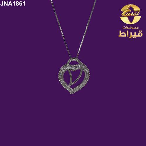 عقد ذهب ابيض مع الماس عيار 18