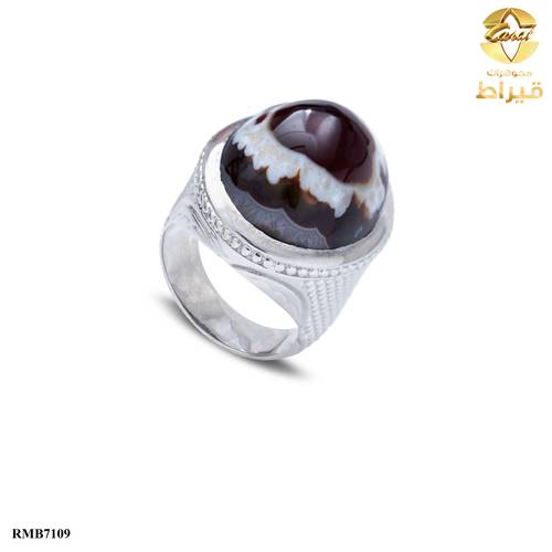خاتم سلنوفا مع  عقيق عيار 925
