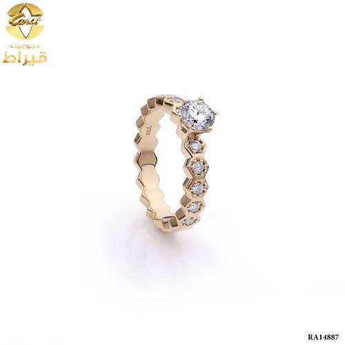 مجوهرات , ذهب , خاتم  ذهب مع ألماس عيار 18