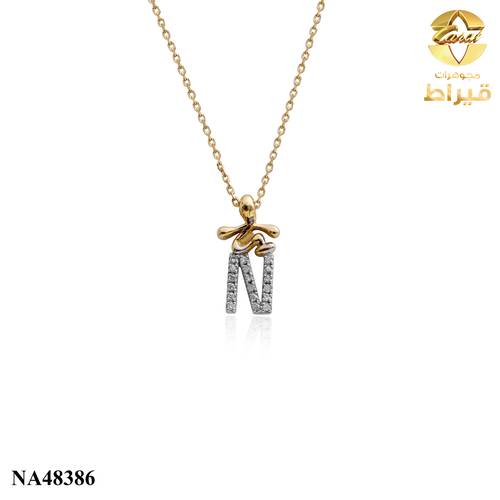 عقد ذهب مع الماس عيار 18