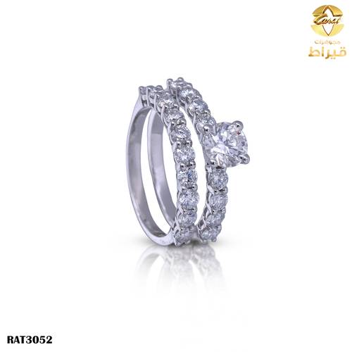 WOMEN'S 18K WHITE GOLD TWINS RING WITH  LAB GROWN DIAMONDS