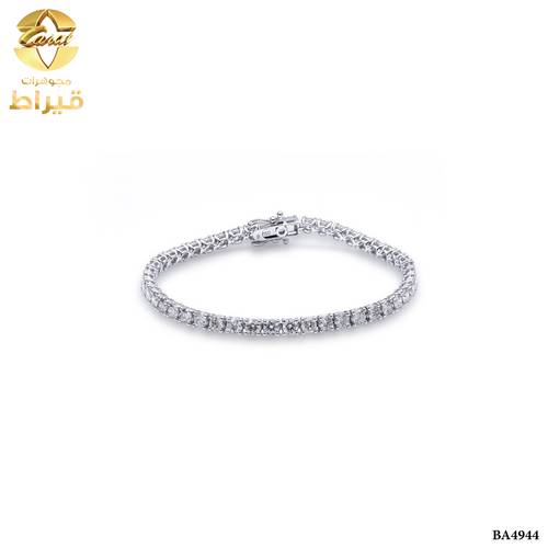 اسورة ذهب ابيض مع الماس عيار 18