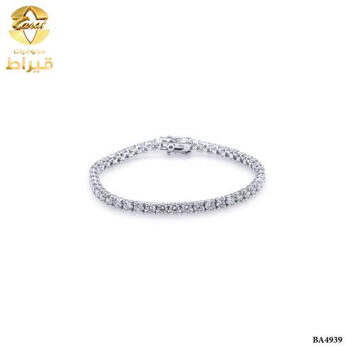 أسورة ذهب ابيض مع ألماس عيار 18