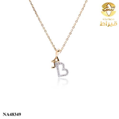 عقد ذهب مع الماس عيار 18