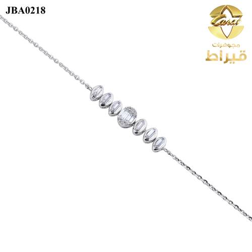 اسورة ذهب ابيض مع الماس عيار 18