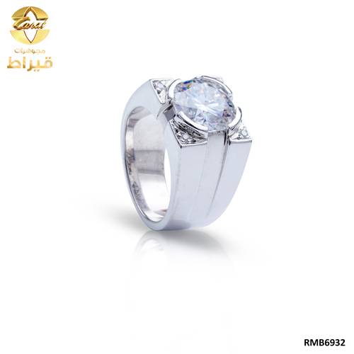  خاتم رجالي , فضة ,خاتم سيلنوفا مع الماس  و موسانايت