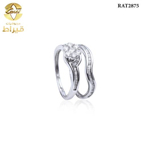 WOMEN'S 18K WHITE GOLD TWINS RING WITH DIAMONDS