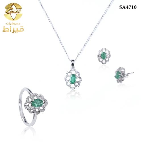 WOMEN'S HALF SET WITH 18K WHITE GOLD AND DIAMONDS