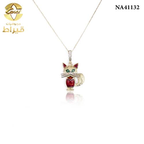  عقد ذهب مع الماس عيار 18