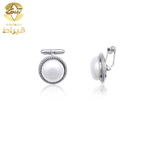كبك فضة مع لؤلؤ عيار 925 