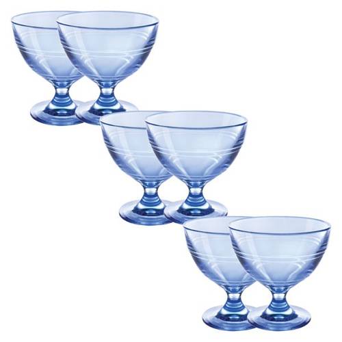 Duralex Glass Ice Cream Serving Set 6 Pieces - Blue
