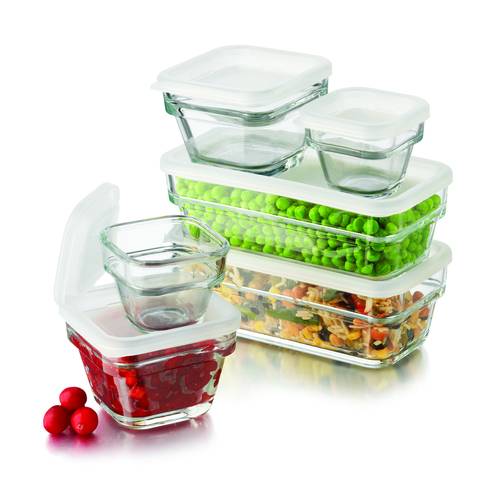 Libbey Glass Food Container Set 12 Pieces - Transparent