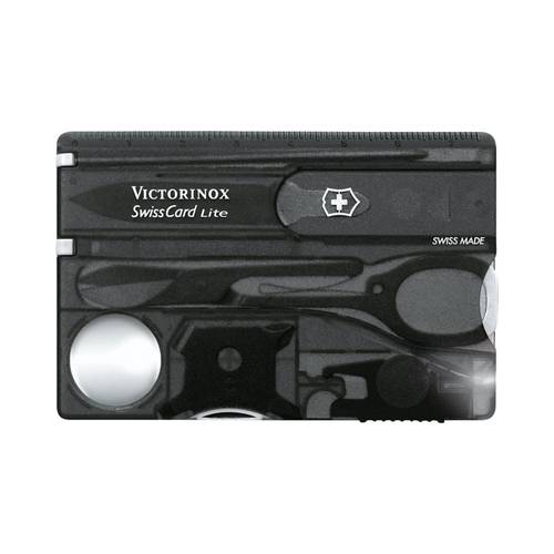 Black Victorinox SwissCard Lite With Magnifier & LED Light - 13 Functions