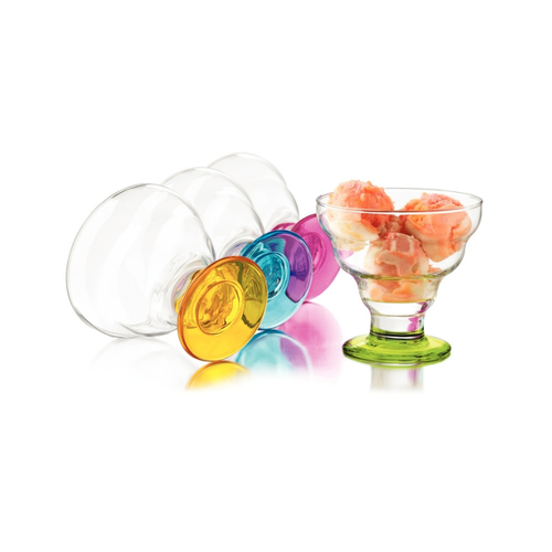 Libbey Glass Cup Set 4 Pieces 355 ml - Colored Base