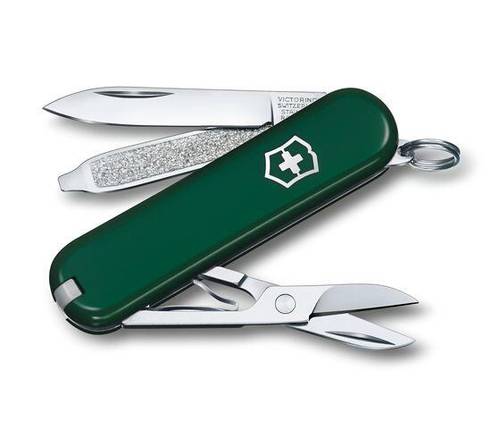 Green Classic Victorinox Swiss Knife - 7 Functions